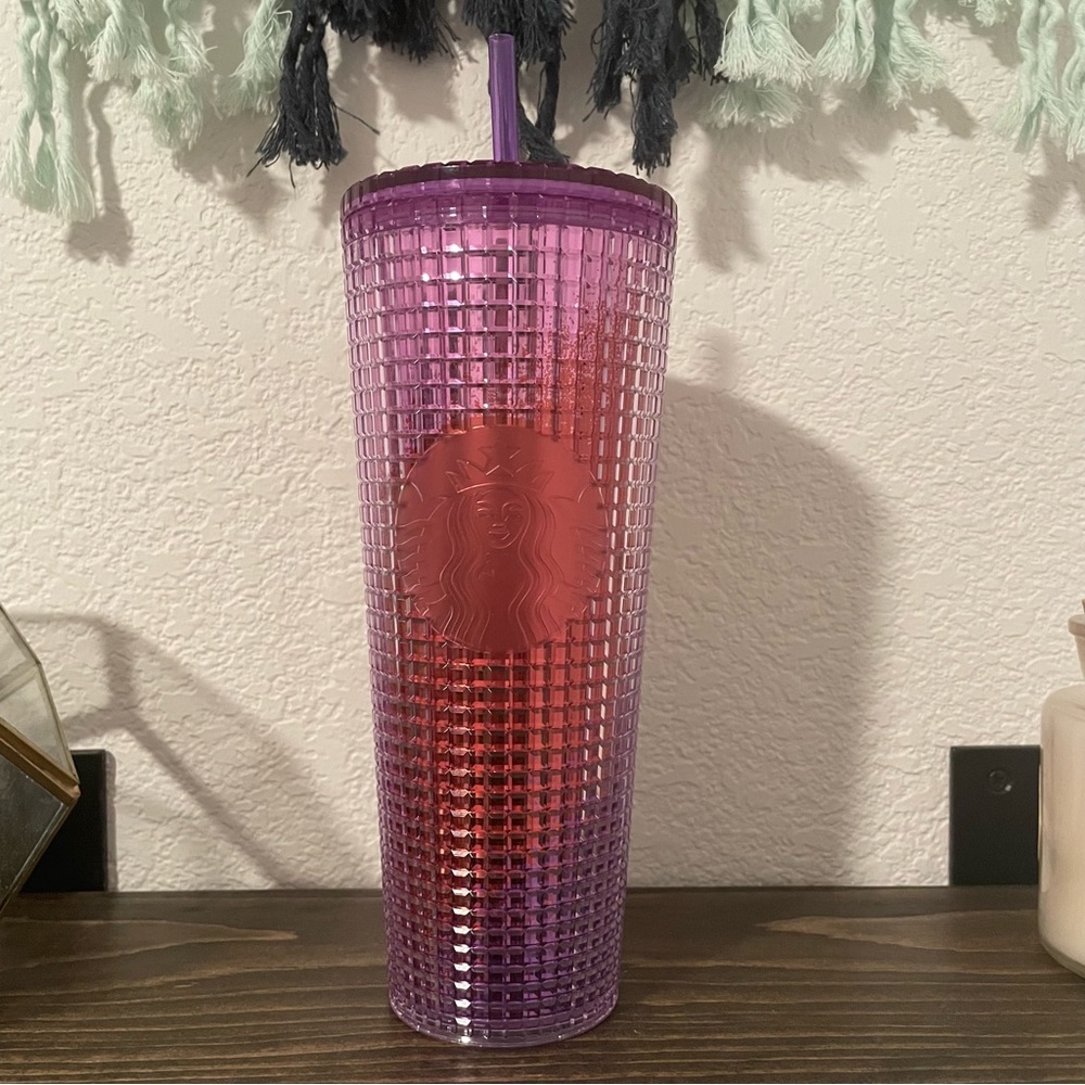 Starbucks 2021 Summer Berry Pink Purple Red Grid Cold Cup Venti